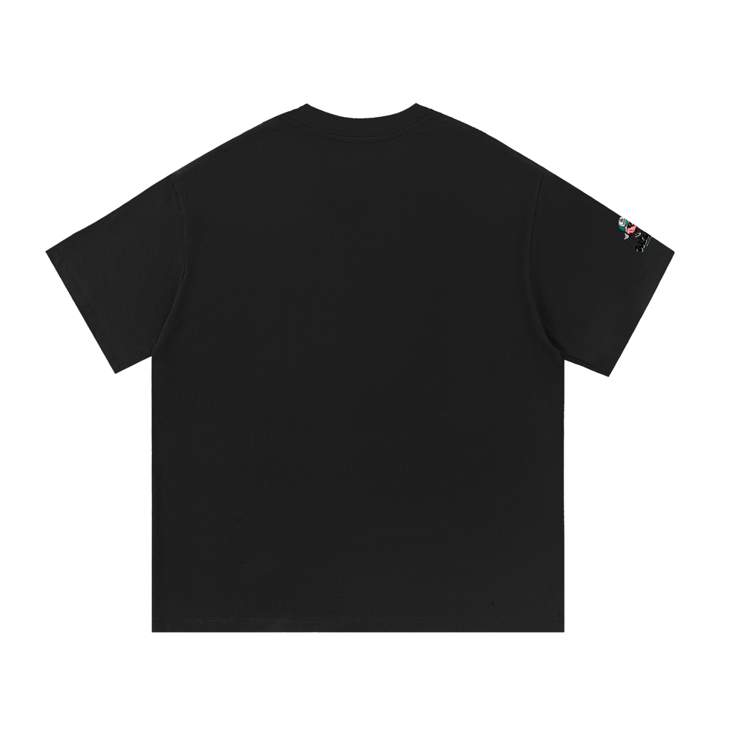 Essential oversized cotton tee in black by Wit & Cotton, alternate view